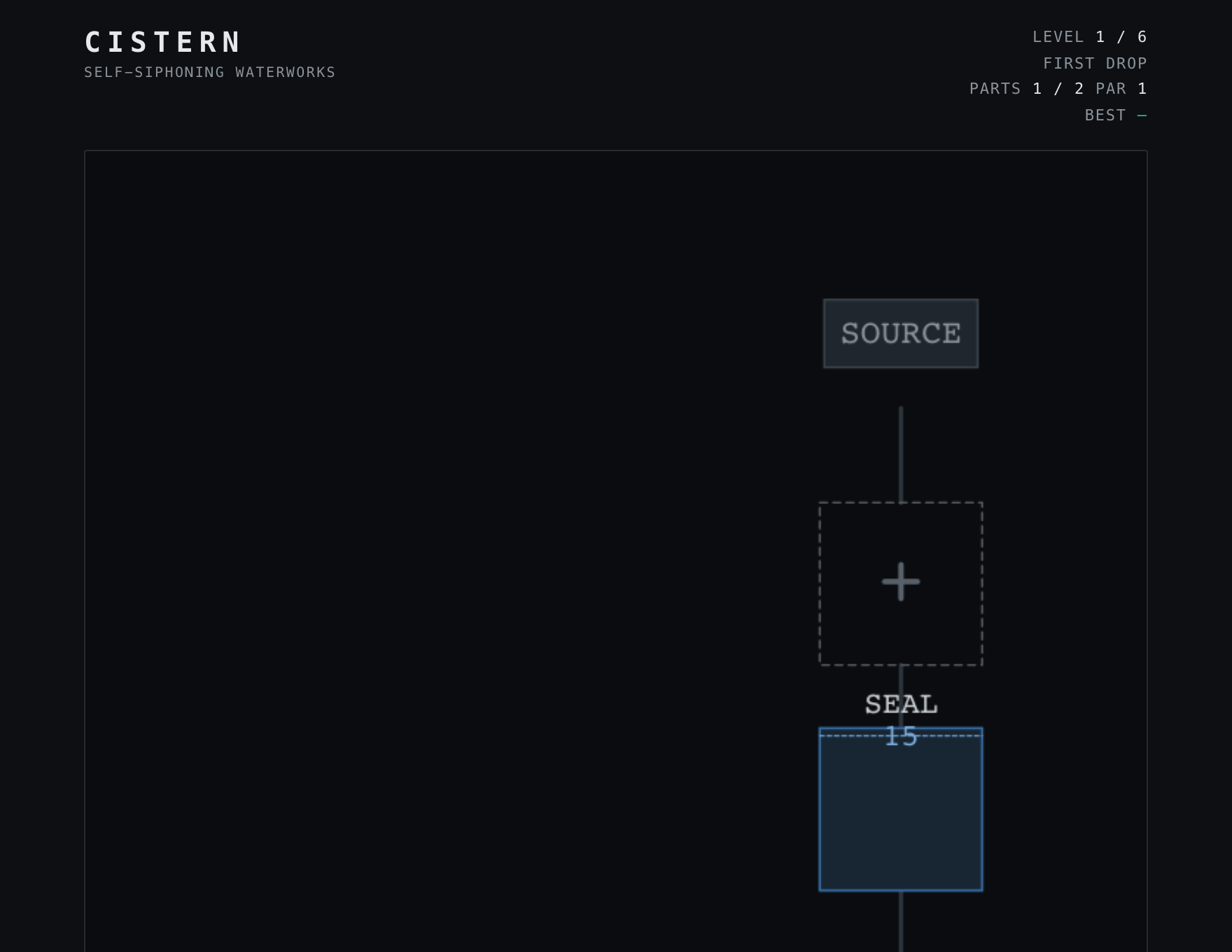 Cistern — Assembled stage of play