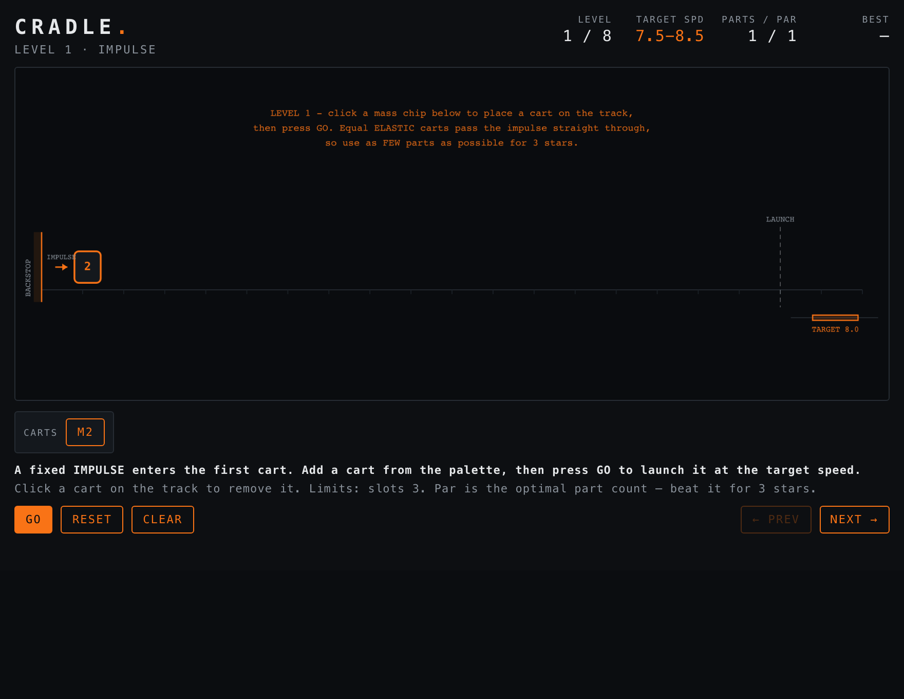 Cradle — Assembled stage of play