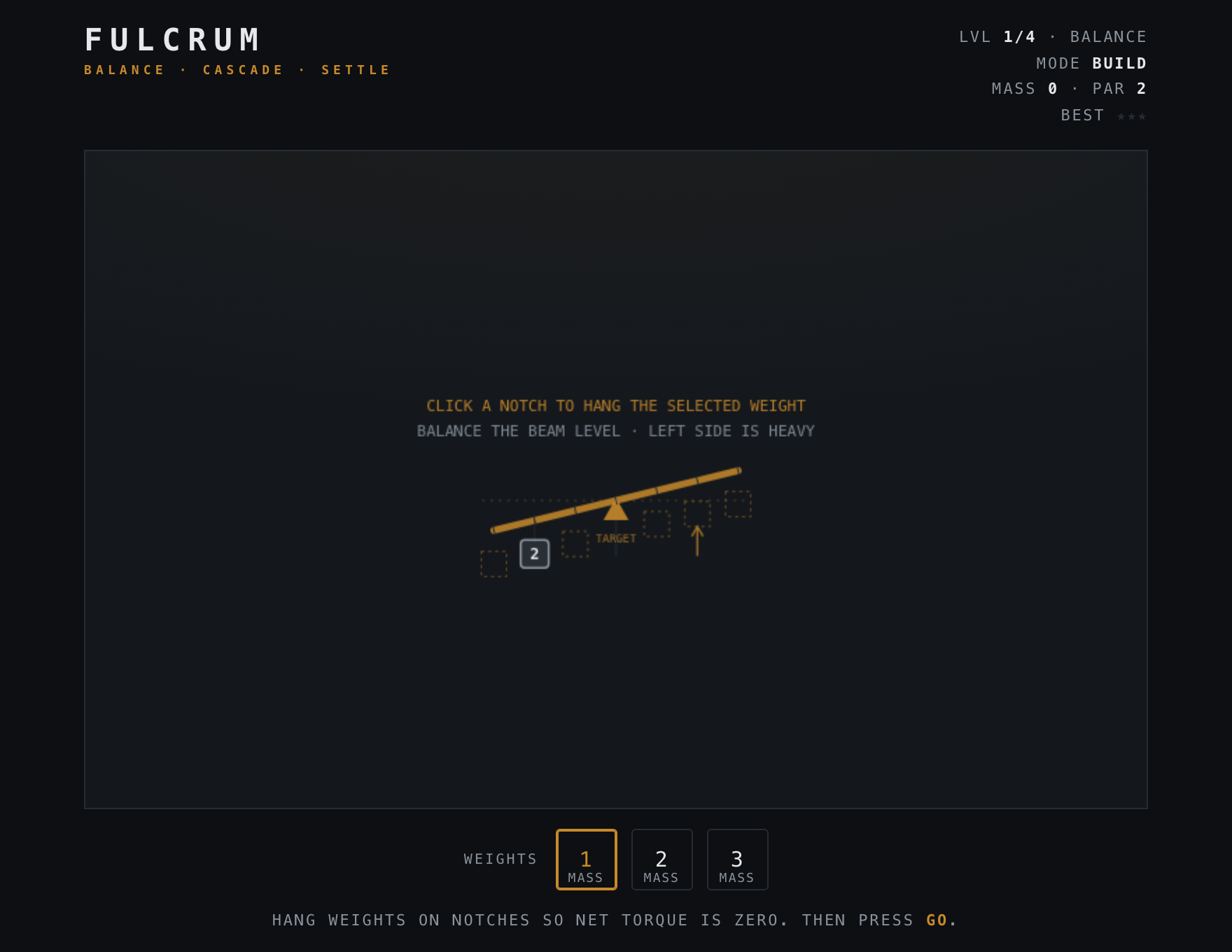 Fulcrum — Build stage of play