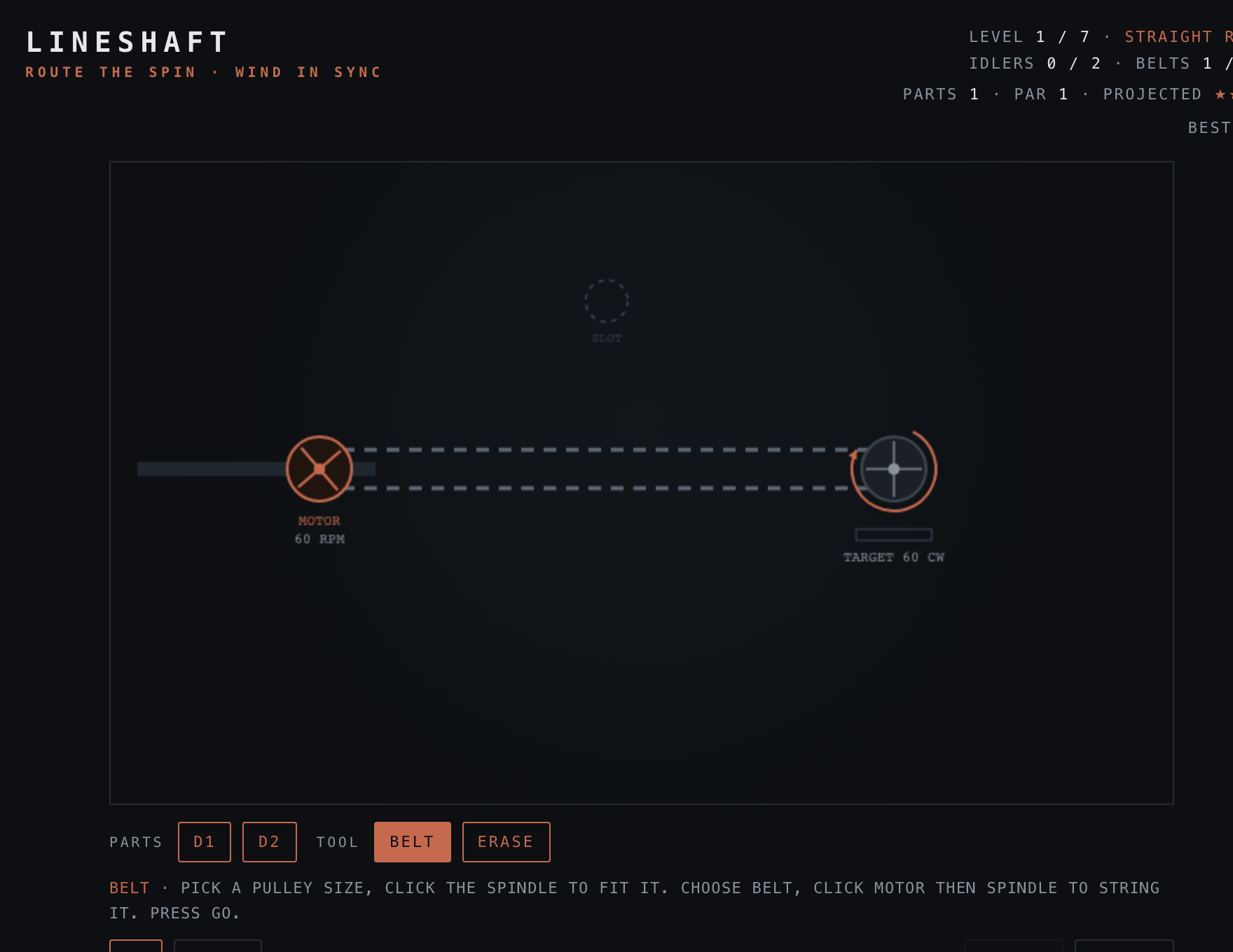 Lineshaft — Assembled stage of play