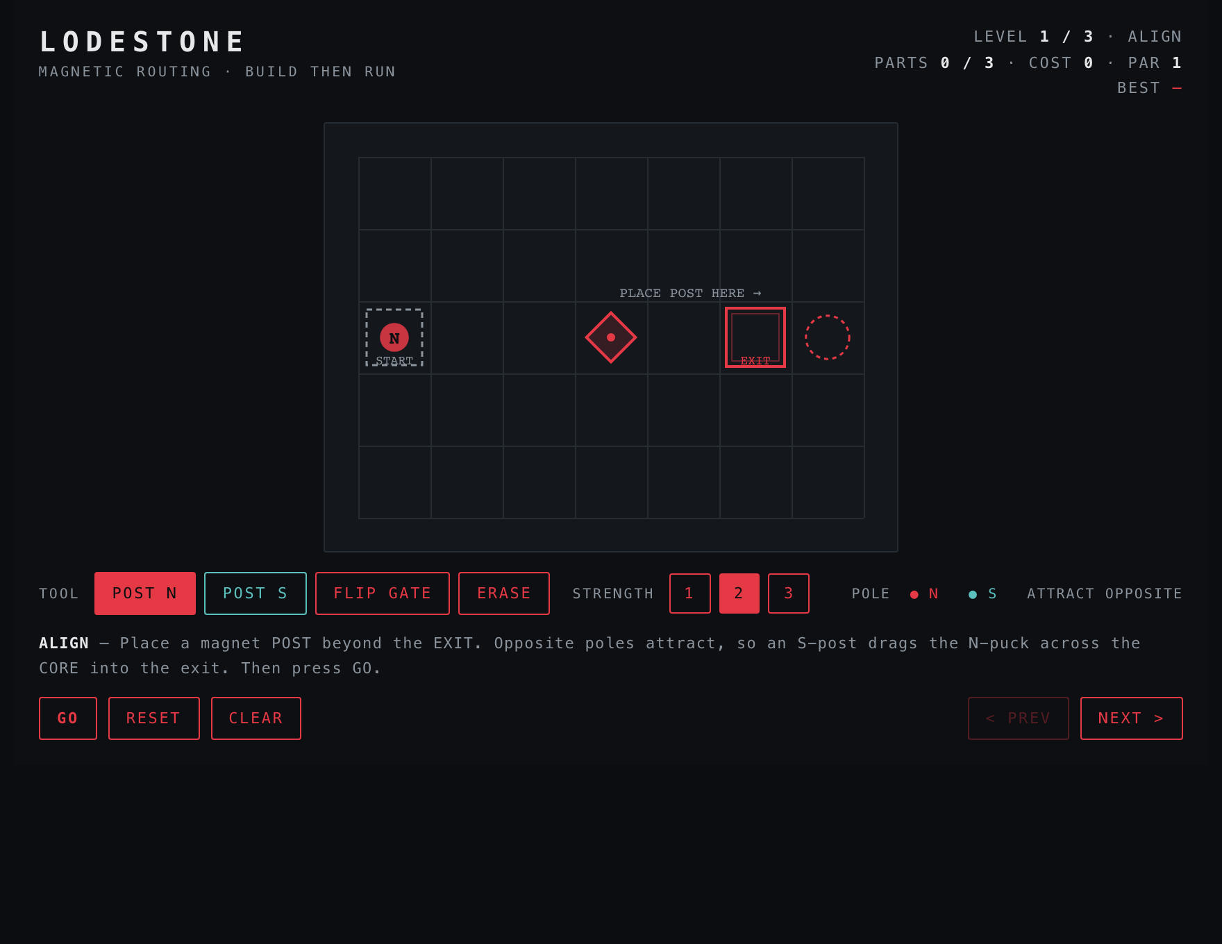 Lodestone — Build stage of play