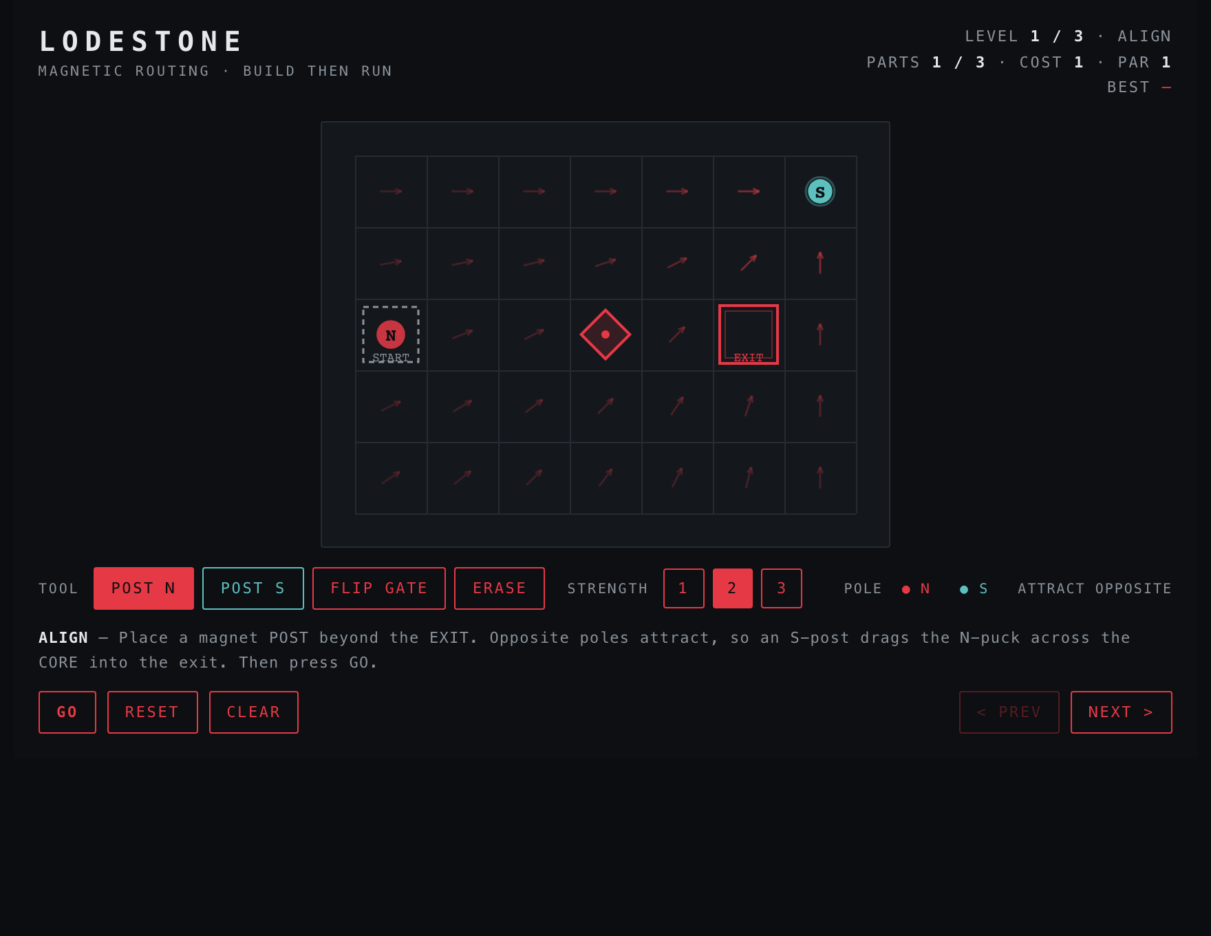 Lodestone — Assembled stage of play