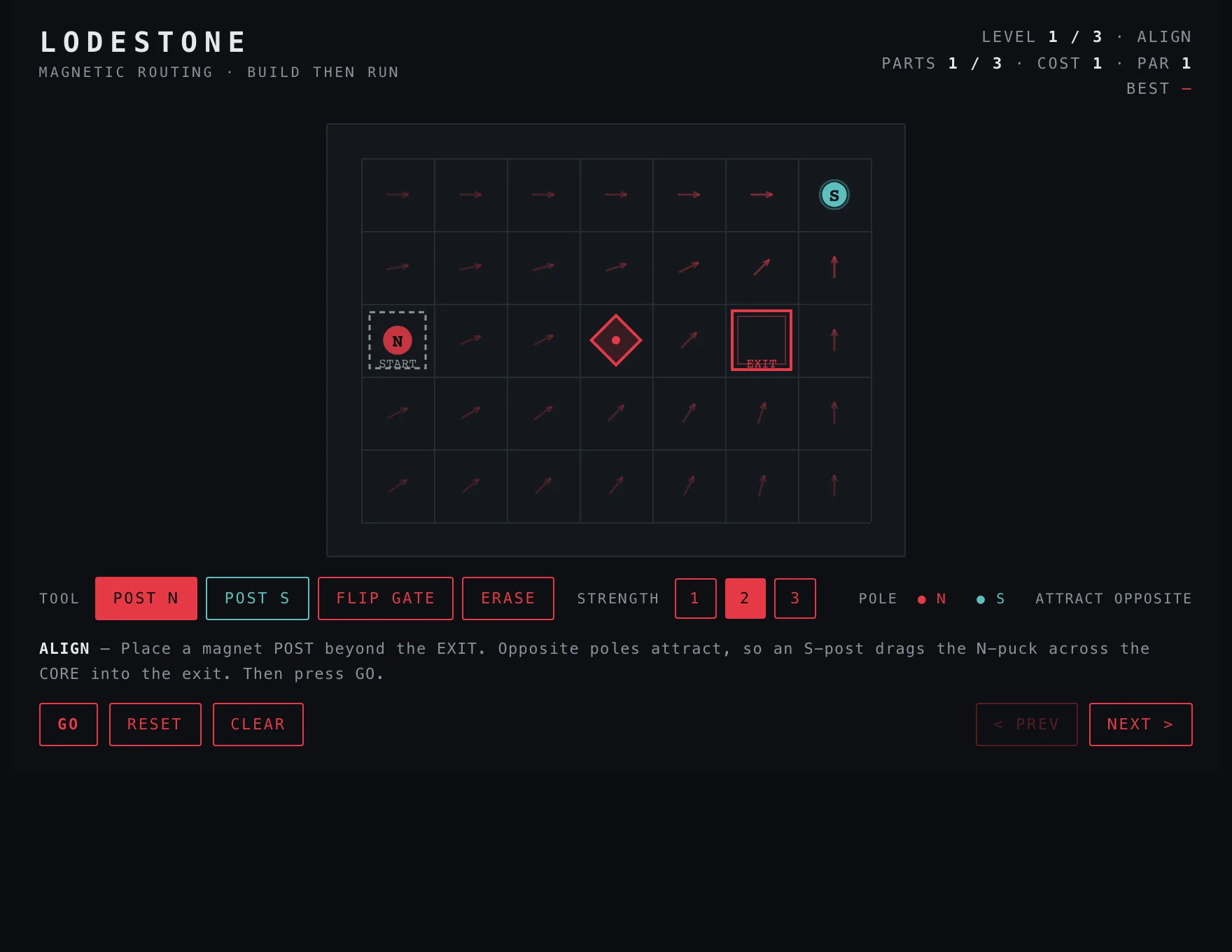 Lodestone — Assembled stage of play