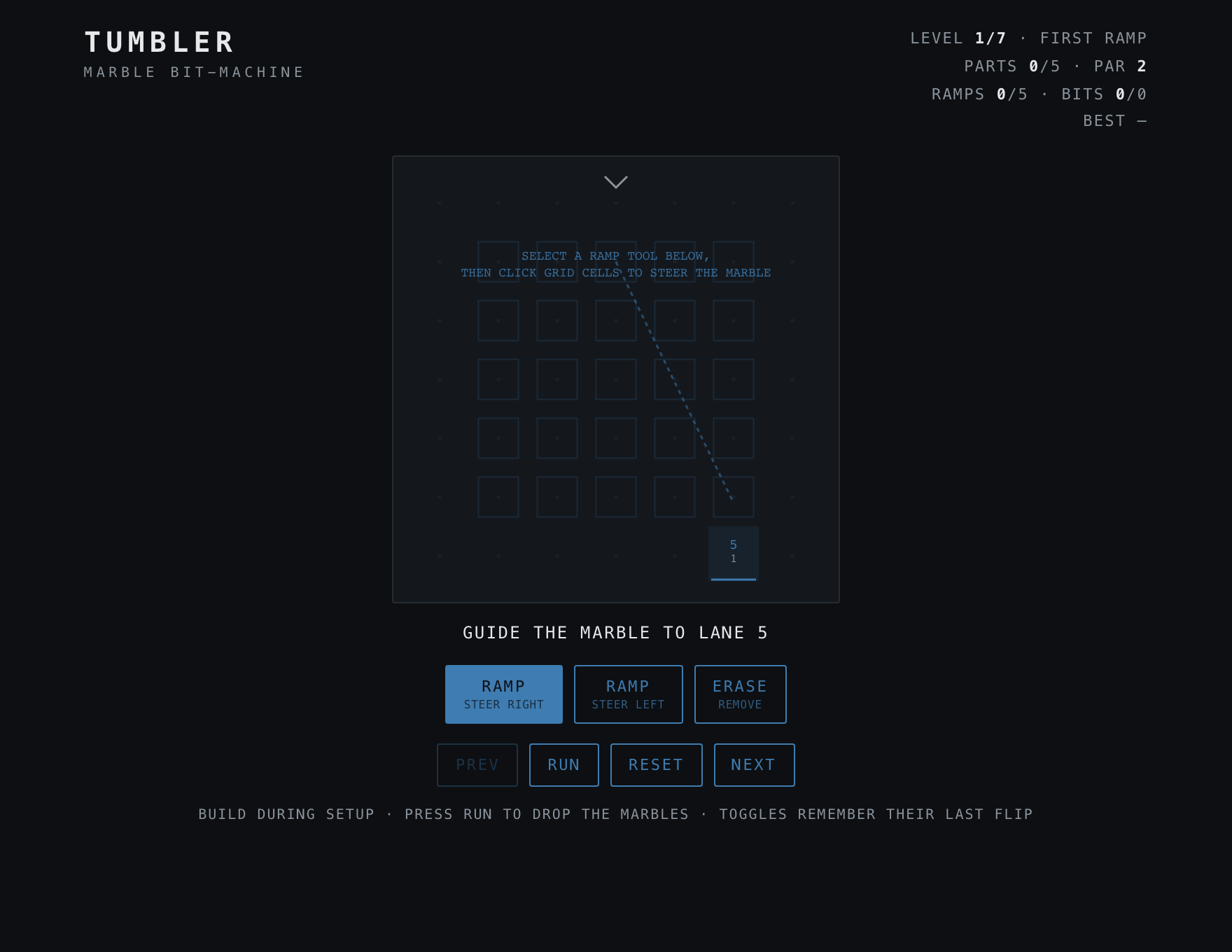Tumbler — Build stage of play