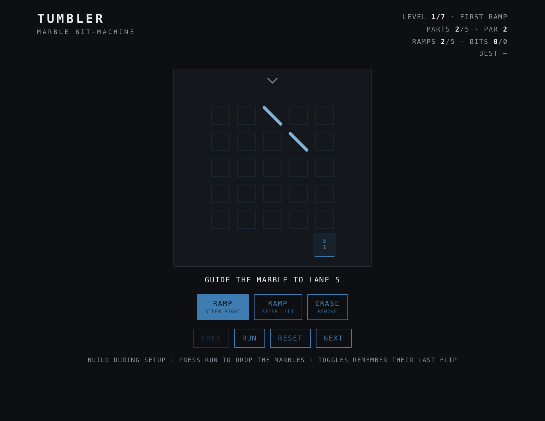 Tumbler — Assembled stage of play